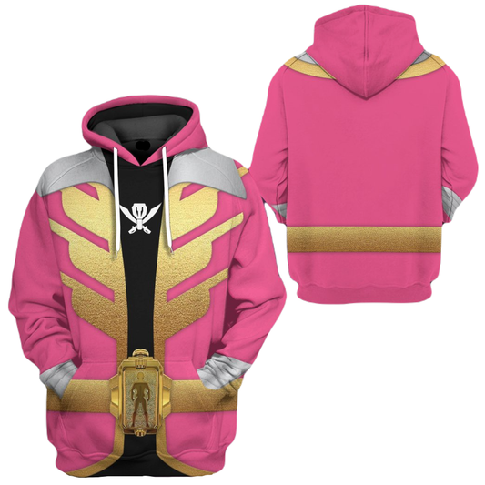 Power Ranger Hoodie Power Rangers Megaforce Pink Ranger Hoodie Pink Yellow Unisex - Cozy Hoodie For Cold Weather