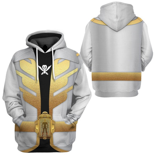 Power Ranger Hoodie Power Rangers Megaforce Silver Ranger Hoodie Yellow White Unisex - Cozy Hoodie For Cold Weather