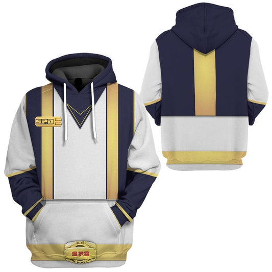 Power Ranger Hoodie Power Rangers Spd Nova Hoodie White Black Unisex - Cozy Hoodie For Cold Weather