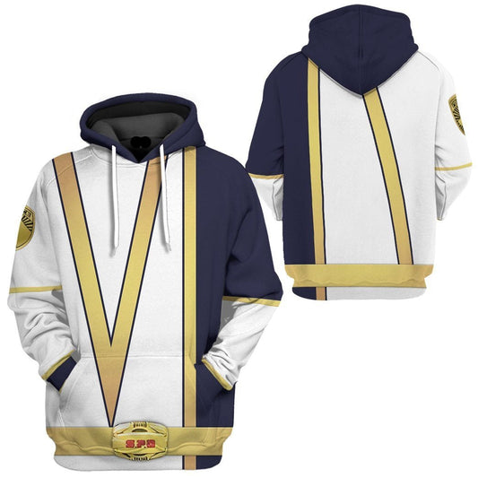 Power Ranger Hoodie Power Rangers Spd Omega Hoodie Yellow White Unisex - Cozy Hoodie For Cold Weather