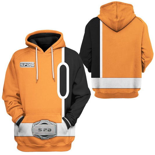 Power Ranger Hoodie Power Rangers Spd Orange Hoodie Orange Black Unisex - Cozy Hoodie For Cold Weather