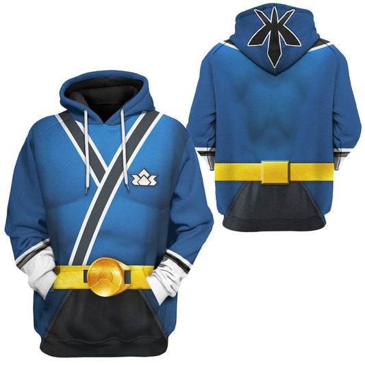 Power Ranger Hoodie Blue Samurai Power Rangers Hoodie Blue Unisex - Cozy Hoodie For Cold Weather