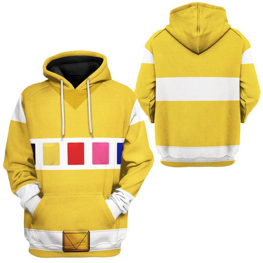 Power Ranger Hoodie Yellow Power Rangers In Space Hoodie Yellow Unisex - Cozy Hoodie For Cold Weather