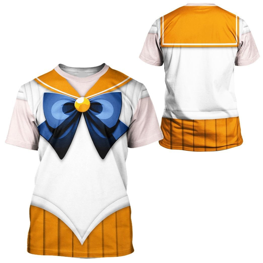Sailor Moon Hoodie Sailor Venus Suit Costume T-Shirt White Orange Unisex - Trendy Gift For Men & Women
