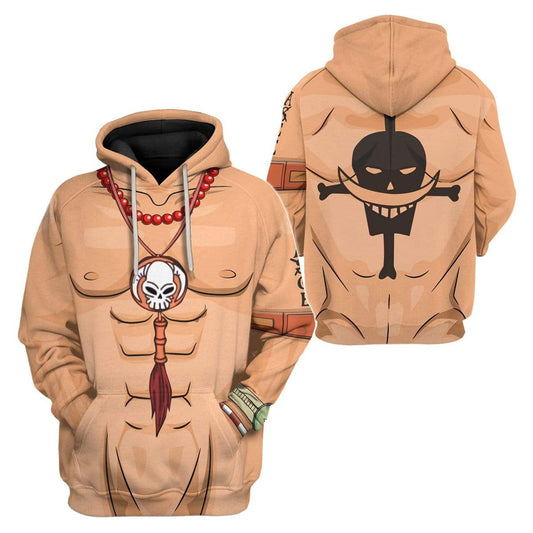 One Piece Hoodie Ace One Piece Costume T-Shirt Colorful Unisex - Trendy Gift For Men & Women