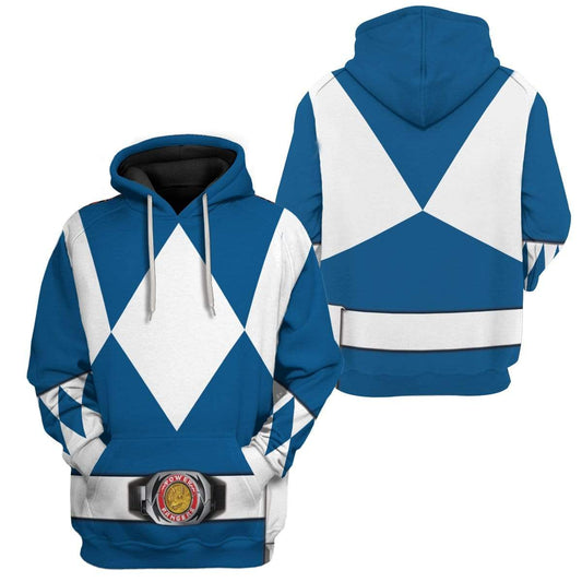 Power Ranger Hoodie Blue Mighty Morphin Power Ranger Hoodie Blue Unisex - Cozy Hoodie For Cold Weather