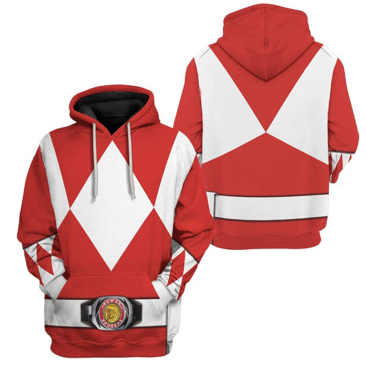 Power Ranger Hoodie Red Mighty Morphin Power Ranger Hoodie Red Unisex - Cozy Hoodie For Cold Weather