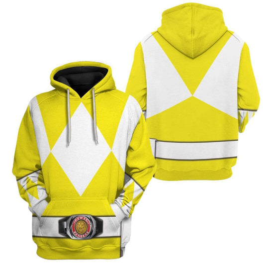Power Ranger Hoodie Yellow Mighty Morphin Power Ranger Hoodie Yellow Unisex - Cozy Hoodie For Cold Weather