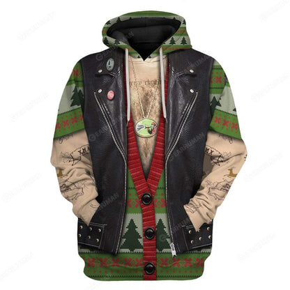 Motorcycle Hoodie Santa Drives A Motorbike Costume T-Shirt Colorful Unisex - Trendy Gift For Men & Women