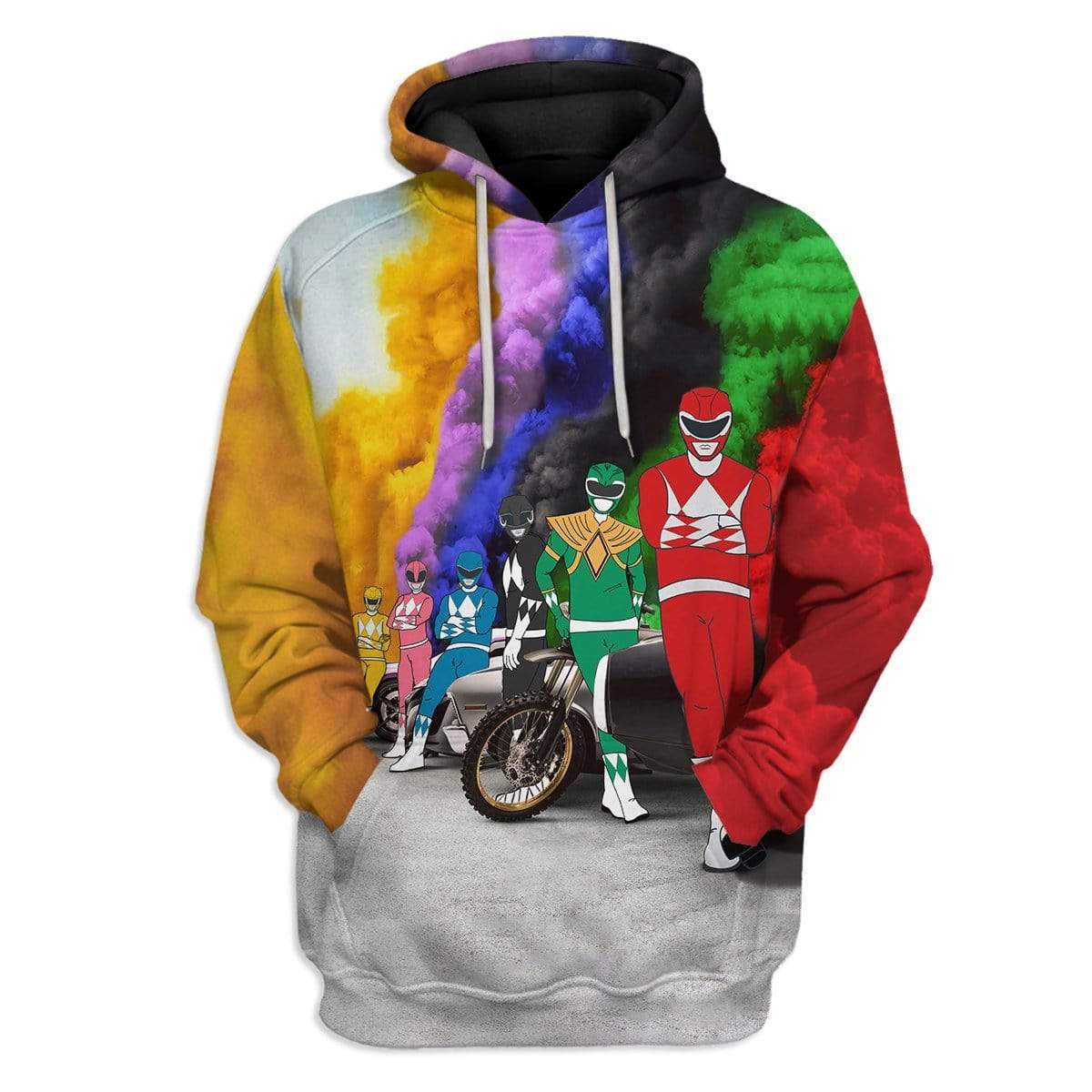 Power Ranger Hoodie Power Rangers Racers Hoodie Colorful Unisex - Cozy Hoodie For Cold Weather