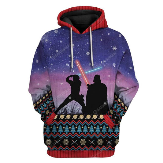 Starwars Hoodie Darth Vader Fights Luke Skywalker Hoodie Colorful Unisex