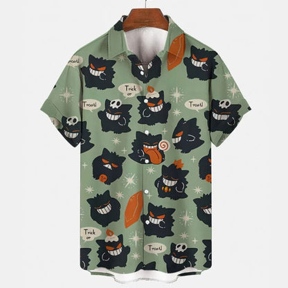 Gengar Aloha Shirt – Unique Anime Hawaiian Shirt for Fans - Tropi Hawaiian Shirts