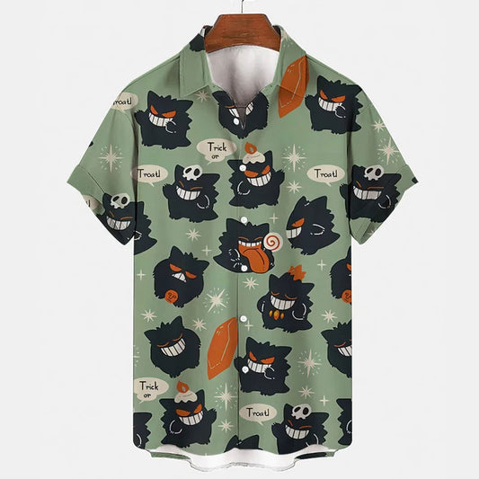 Gengar Aloha Shirt – Unique Anime Hawaiian Shirt for Fans - Tropi Hawaiian Shirts