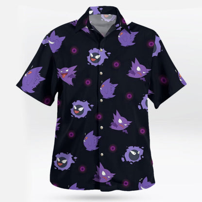 Gengar Evolution Hawaiian Shirt – Tropical Ghost Vibes | Tropi Hawaiian Shirts Store