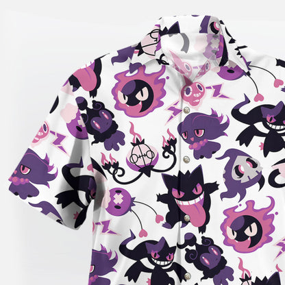 Gengar & Ghost Pokemon Chibi Pattern Hawaiian Shirt - Tropi Hawaiian Shirts