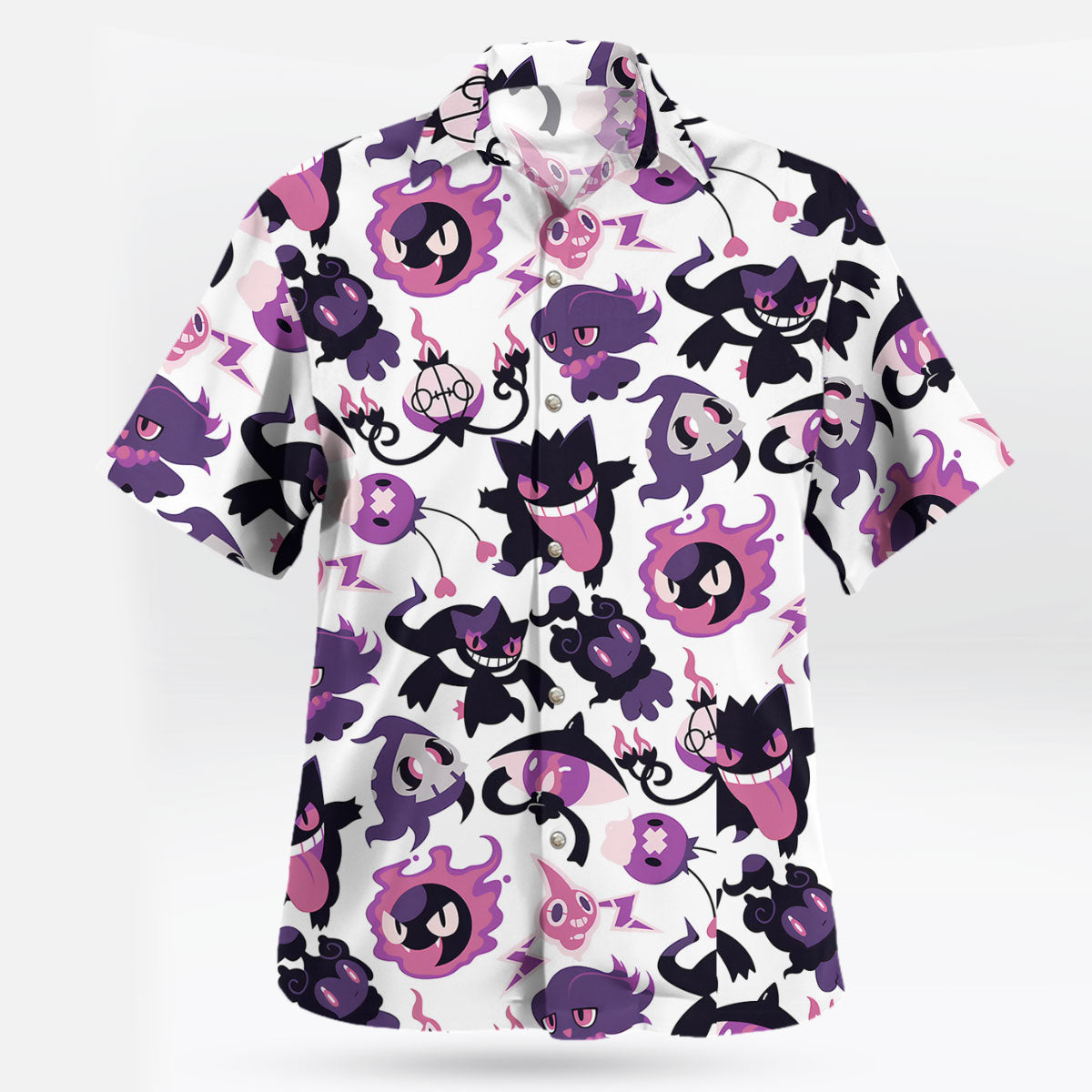 Gengar & Ghost Pokemon Chibi Pattern Hawaiian Shirt - Tropi Hawaiian Shirts