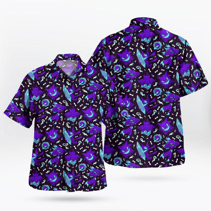 Gengar Ghost Squad Purple Hawaiian Shirt