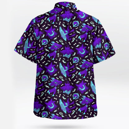 Gengar Ghost Squad Purple Hawaiian Shirt