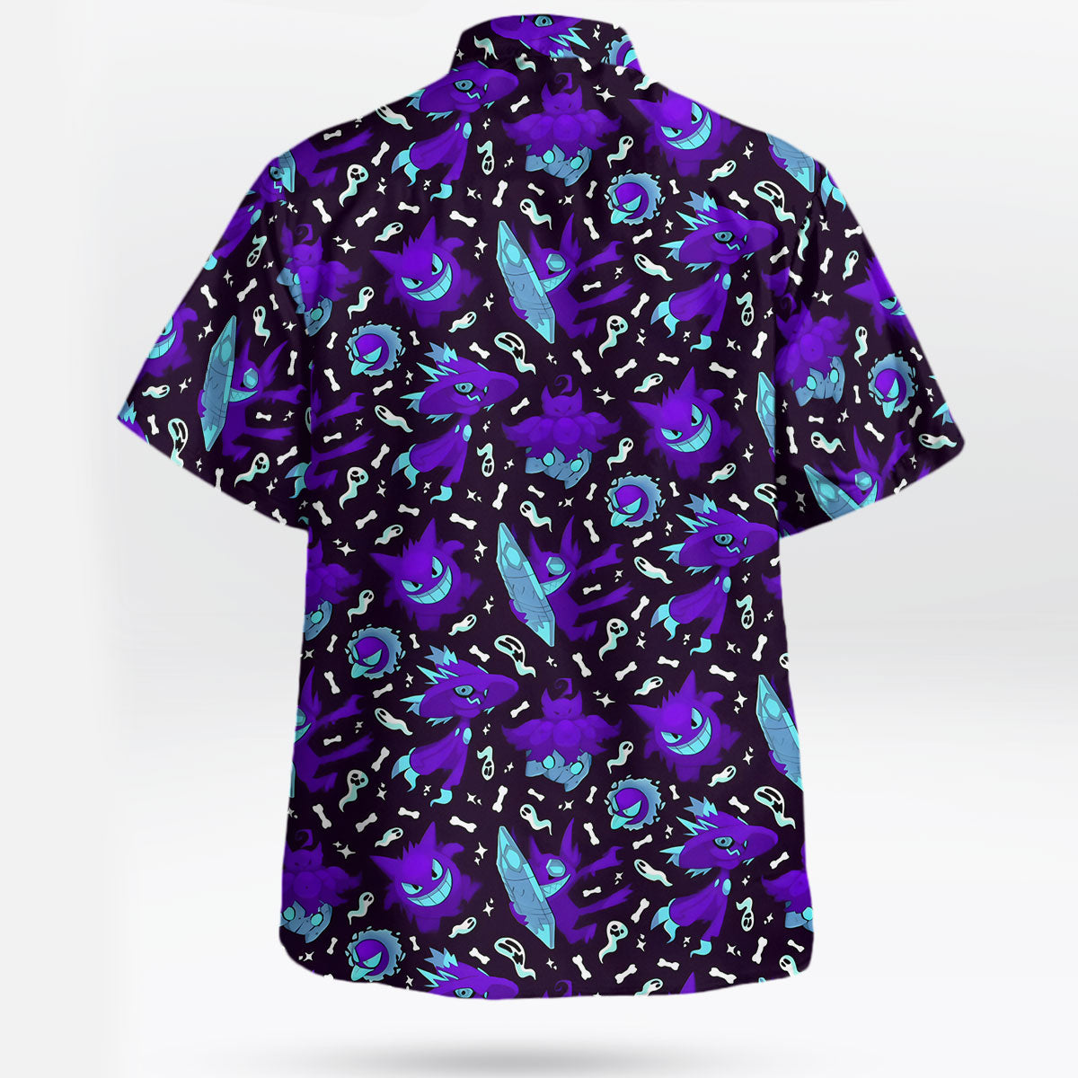 Gengar Ghost Squad Purple Hawaiian Shirt