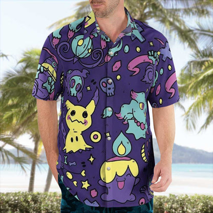 Ghost Pokemon Short Sleeve Hawaiian Shirt - Tropi Hawaiian Shirts