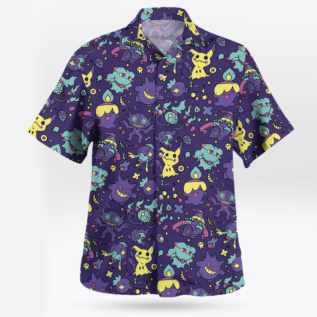 Ghost Pokemon Short Sleeve Hawaiian Shirt - Tropi Hawaiian Shirts