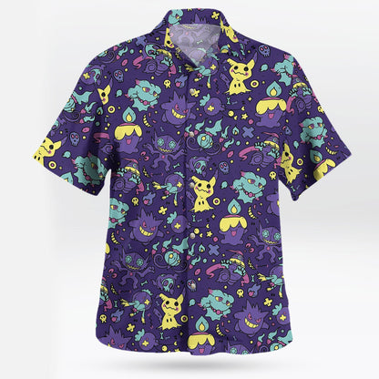 Ghost Pokemon Short Sleeve Hawaiian Shirt - Tropi Hawaiian Shirts