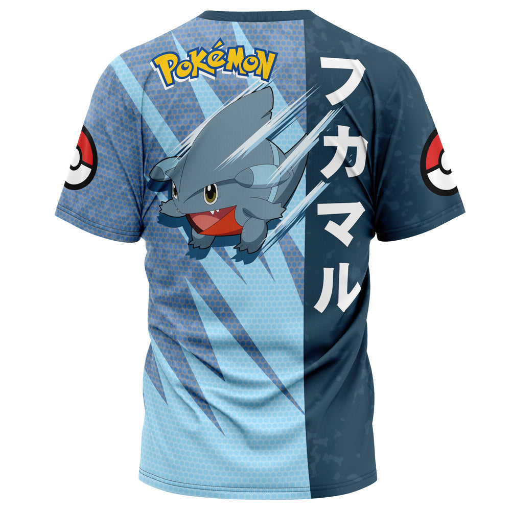 Pokemon T-Shirt Pokemon Gible Attack Pose T-Shirt Blue Unisex - Trendy Gift For Men & Women