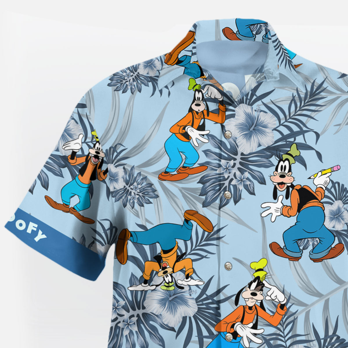 Goofy Tropical Floral Disney Hawaiian Shirt Blue Edition | Tropi Hawaiian Shirts Store