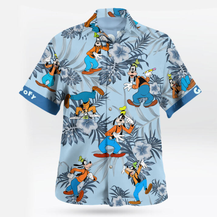 Goofy Tropical Floral Disney Hawaiian Shirt Blue Edition | Tropi Hawaiian Shirts Store