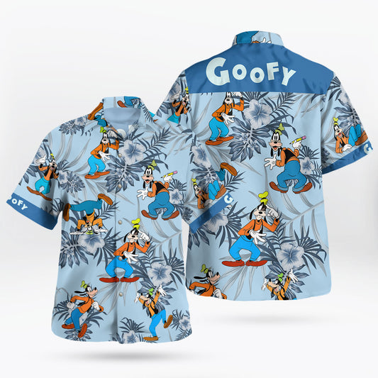 Goofy Tropical Floral Disney Hawaiian Shirt Blue Edition | Tropi Hawaiian Shirts Store