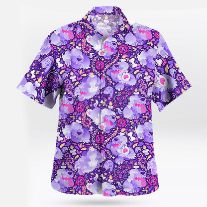 Greavard Purple Pattern Hawaiian Shirt – Spooky & Stylish Summer Look | Tropi Hawaiian Shirts Store