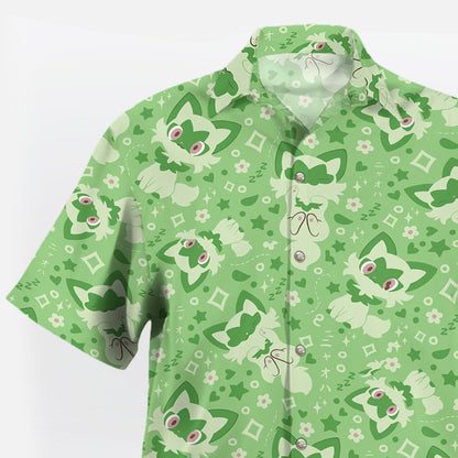 Green Sprigatito Cute Pattern Pokémon Hawaiian Shirt