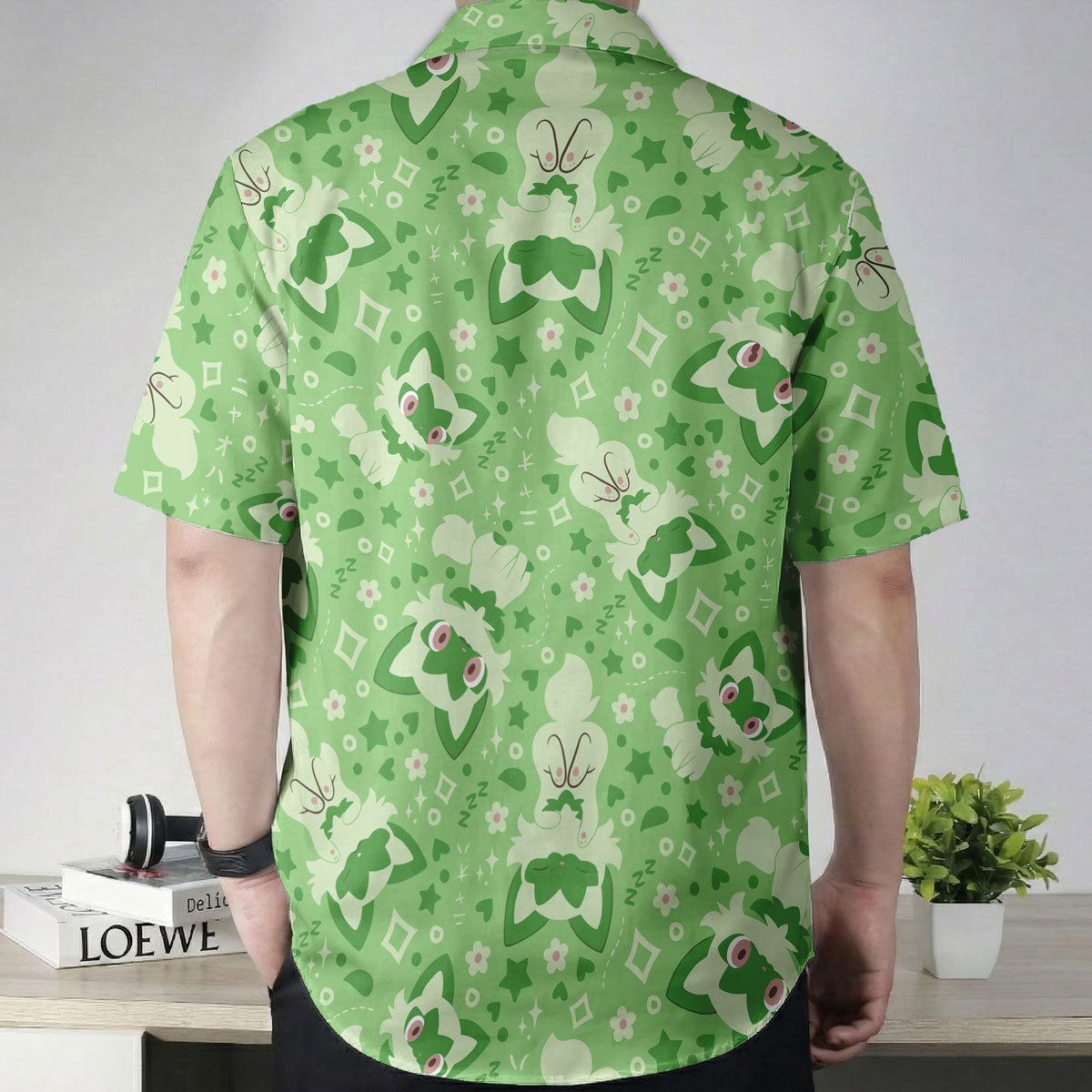 Green Sprigatito Cute Pattern Pokémon Hawaiian Shirt