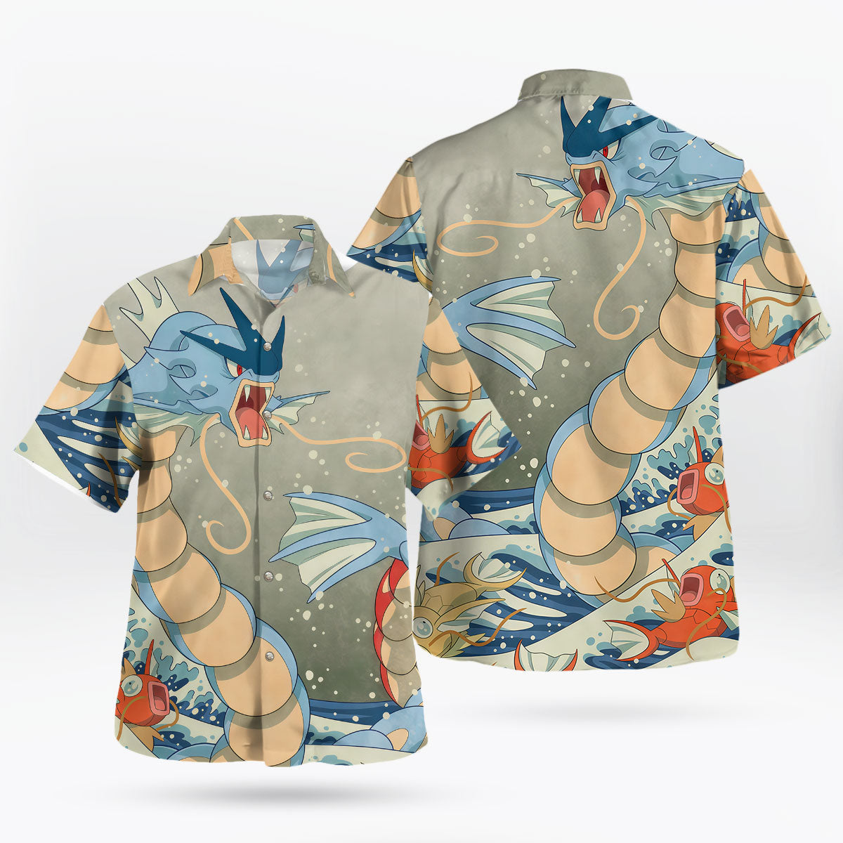Gyarados Ocean Fury Summer Pokemon Hawaiian Shirt - Tropi Hawaiian Shirts