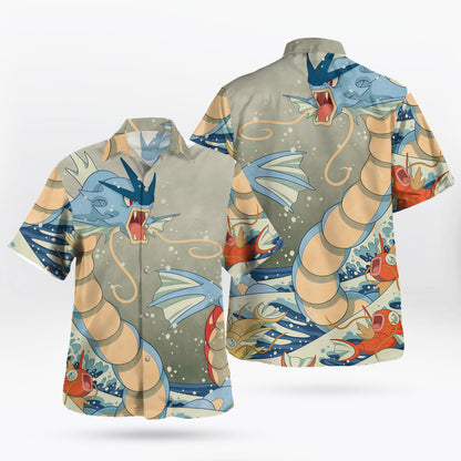 Gyarados Ocean Fury Summer Pokemon Hawaiian Shirt - Tropi Hawaiian Shirts