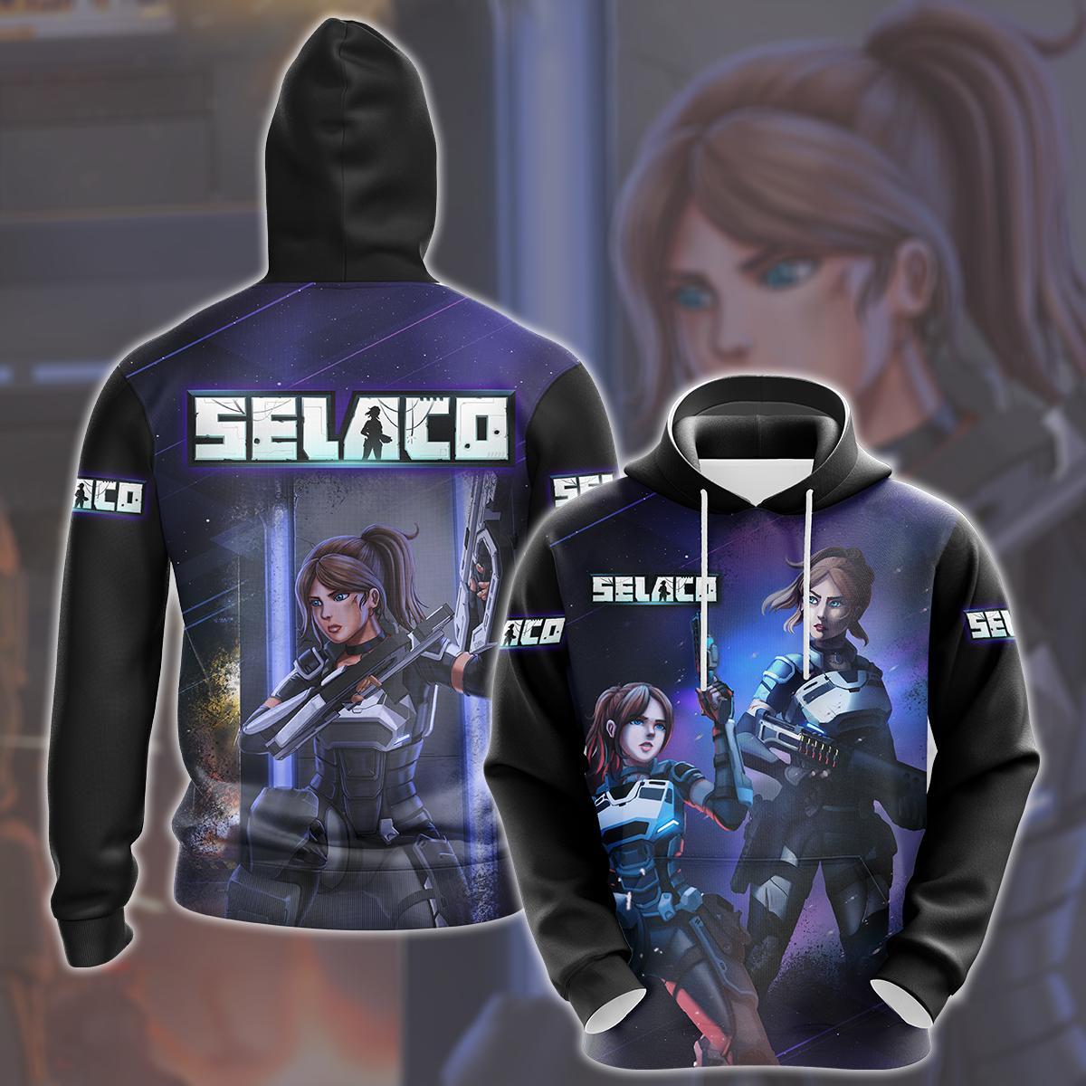Selaco Video Game All Over Printed T-shirt Tank Top Zip Hoodie Pullover Hoodie Hawaiian Shirt Beach Shorts Joggers
