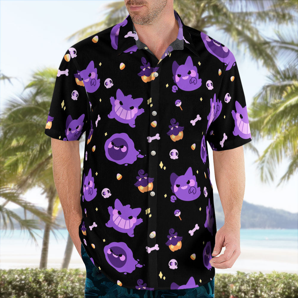 Pokemon Halloween Hawaiian Shirt - Men's Pokemon Halloween Button Up Shirt