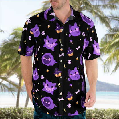 Pokemon Halloween Hawaiian Shirt - Men's Pokemon Halloween Button Up Shirt