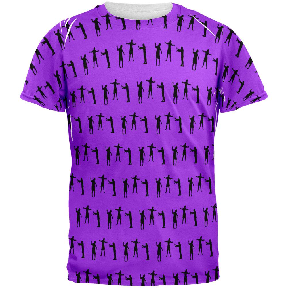 Zombie T-Shirt Halloween Zombie Girl Walker Pattern T-Shirt Purple Unisex - Trendy Gift For Men & Women
