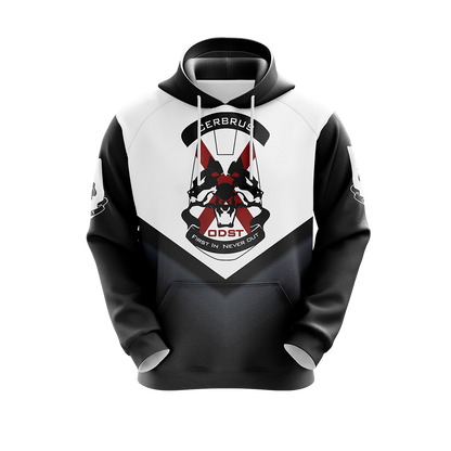 Halo Hoodie Halo Odst First In Never Out Hoodie White Black Unisex - Cozy Hoodie For Cold Weather