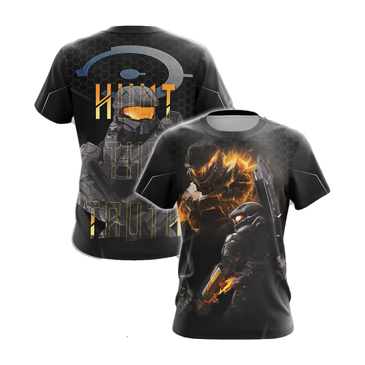 Halo T-Shirt Halo Hunt The Truth T-Shirt Black Unisex - Trendy Gift For Men & Women