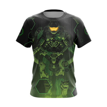 Halo Hoodie Halo Infinite Masterchief Silhouetee T-Shirt Black Green Unisex - Trendy Gift For Men & Women