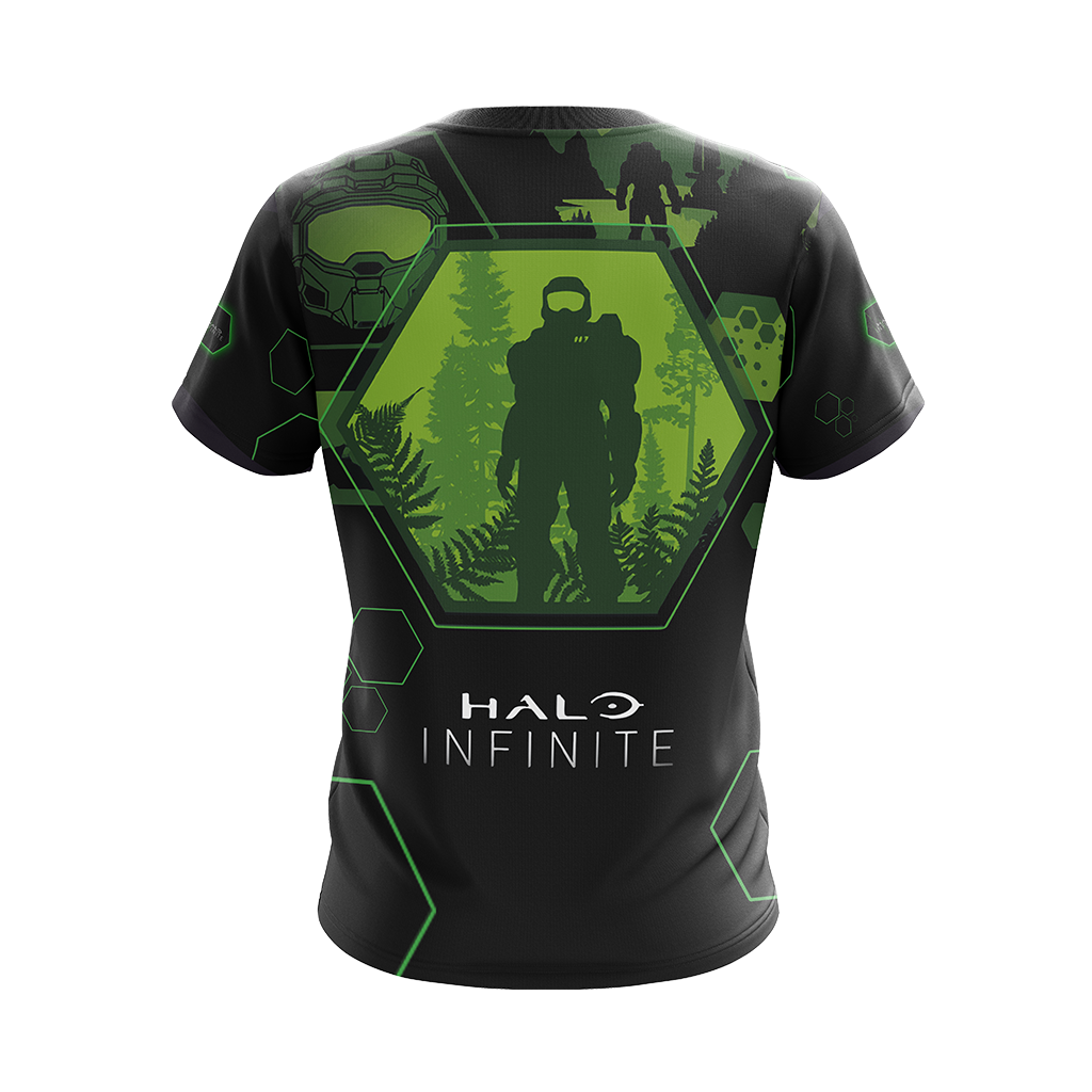 Halo Hoodie Halo Infinite Masterchief Silhouetee T-Shirt Black Green Unisex - Trendy Gift For Men & Women