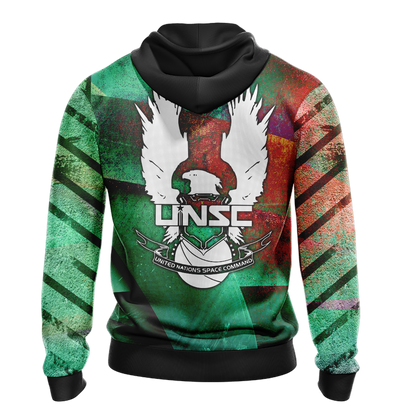 Halo Hoodie Unsc United Nations Space Command Hoodie Green Unisex - Cozy Hoodie For Cold Weather