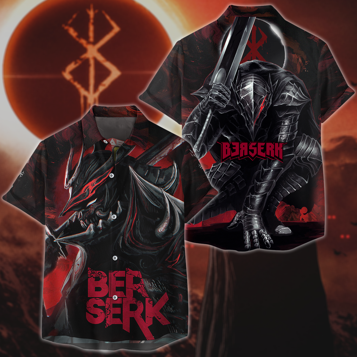 Berserk 3D All Over Print T-shirt Tank Top Zip Hoodie Pullover Hoodie Hawaiian Shirt Beach Shorts Jogger