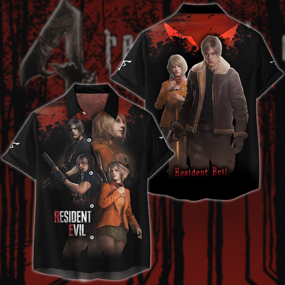 Resident Evil: Leon & Ashley Video Game 3D All Over Printed Pullover Hawaiian Beach Sleeveless