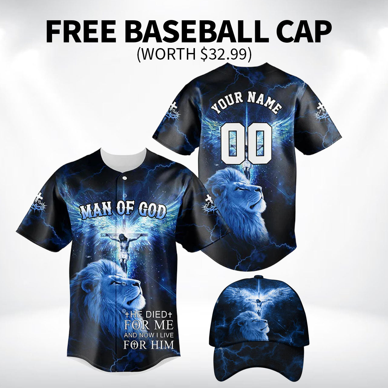 He Die For Me And Now I Live For Him Baseball Jersey Bundle