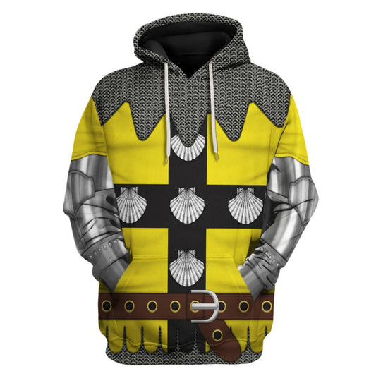 Historical Hoodie Jean III De Grailly Costume T-shirt Yellow Gray Unisex