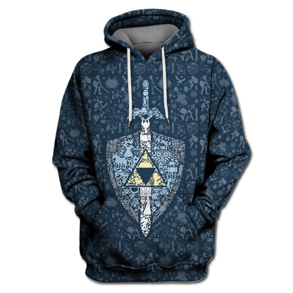  Legend Of Zelda Shirt Shield Master Sword Dark Blue T-shirt Legend Of Zelda Hoodie Sweater Tank 
