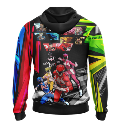 Power Ranger Hoodie Mighty Morphin Power Rangers Team Black Hoodie